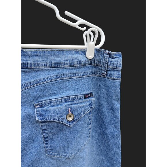 Vintage Angels Womens Denim Cropped Jeans Embroidery Butterfly Floral Size 20 - Picture 7 of 16